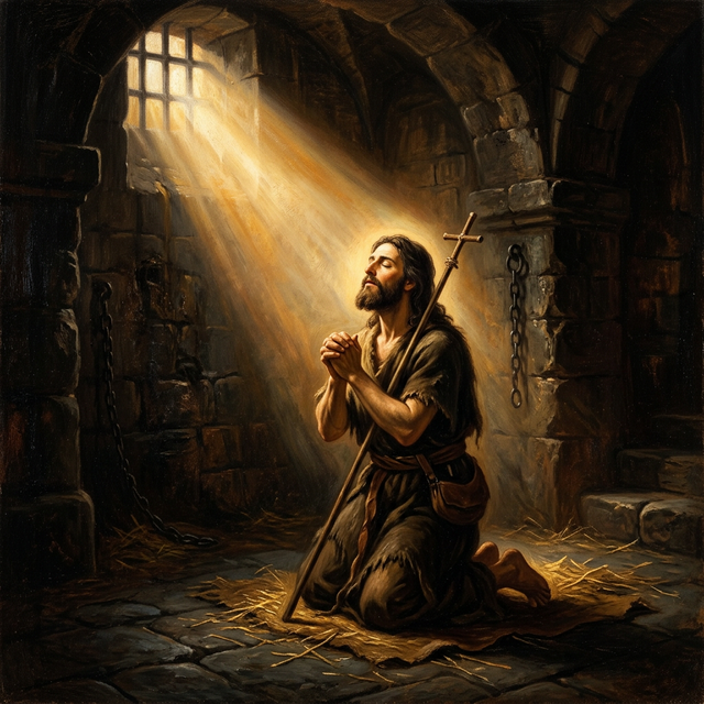 St. John the Baptist praying faithfully