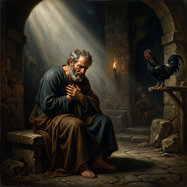 St. Peter weeping bitterly in repentance