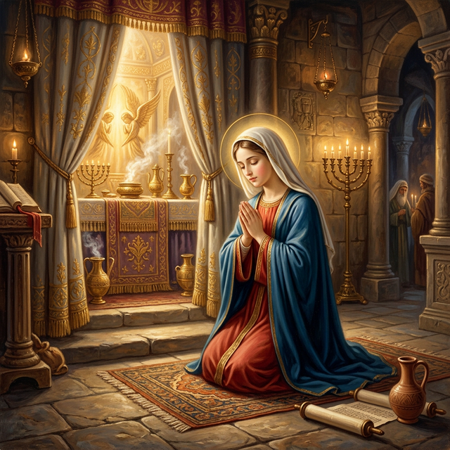 Young Virgin Mary in the Temple